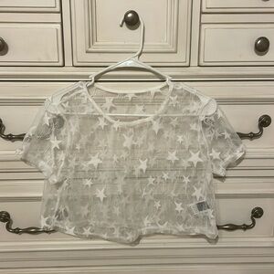 SHEIN size medium mesh star cropped top